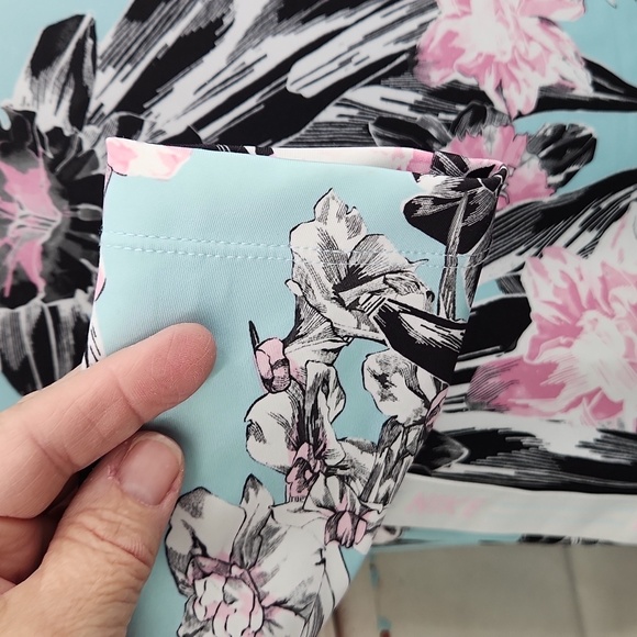 Nike Hyper Femme Long Sleeve Floral Printed Dress in Topaz Mist - Picture 5 of 11